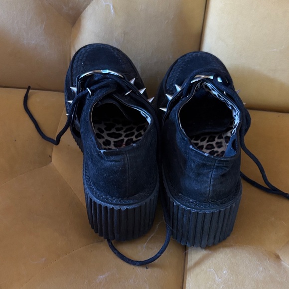 Vintage Demonia Black Suede Platform Creepers with Studs - Picture 2 of 14